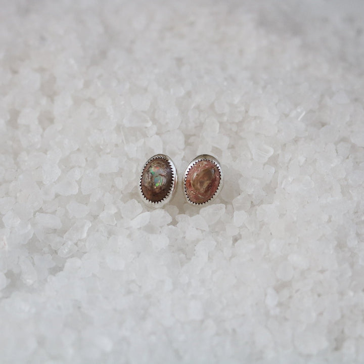 Mexican Fire Opal Stud Earrings // One of a Kind