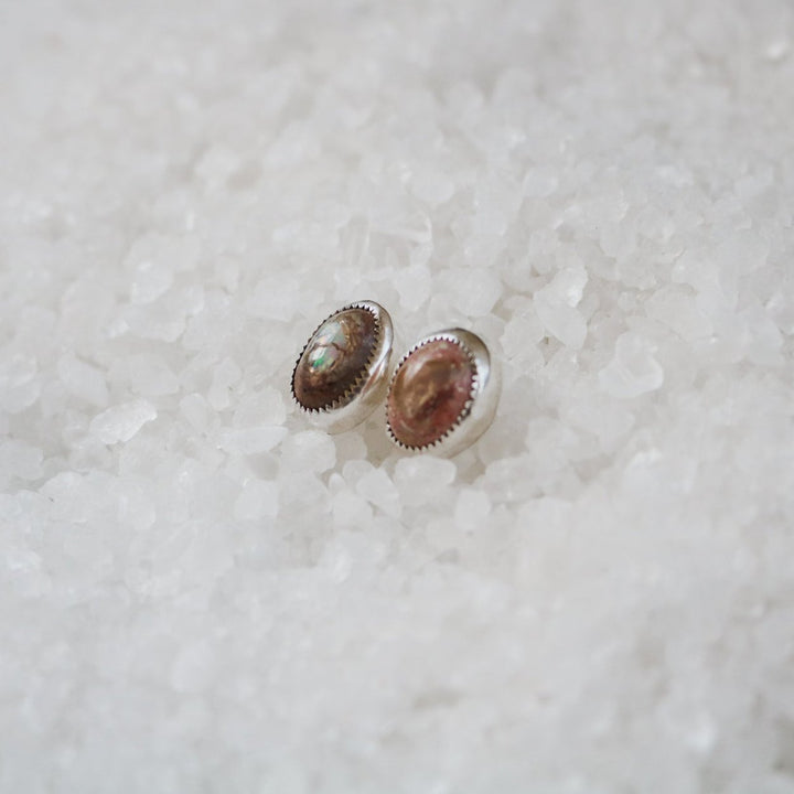 Mexican Fire Opal Stud Earrings // One of a Kind