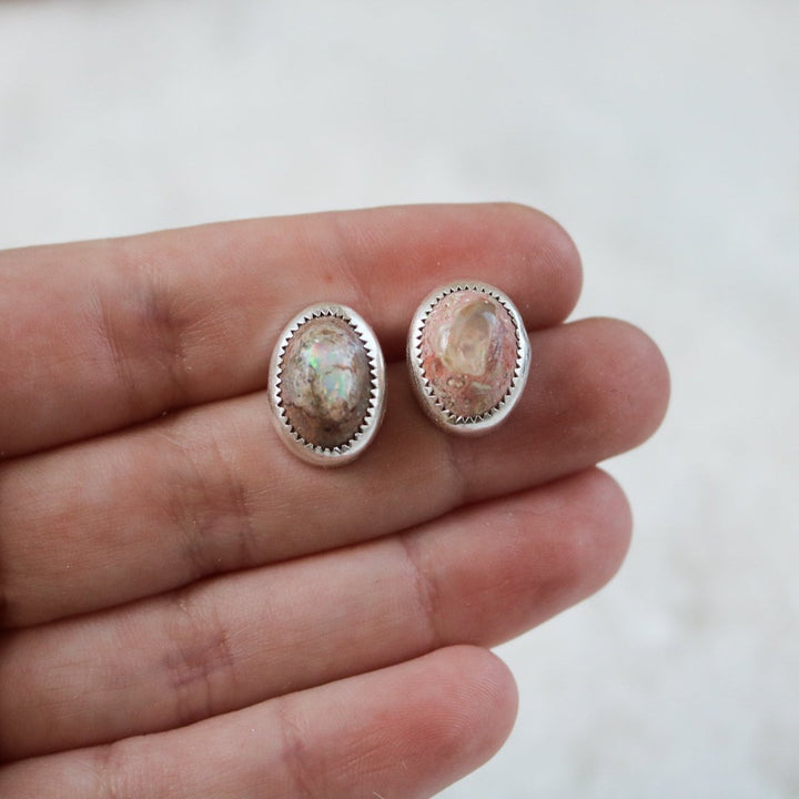 Mexican Fire Opal Stud Earrings // One of a Kind