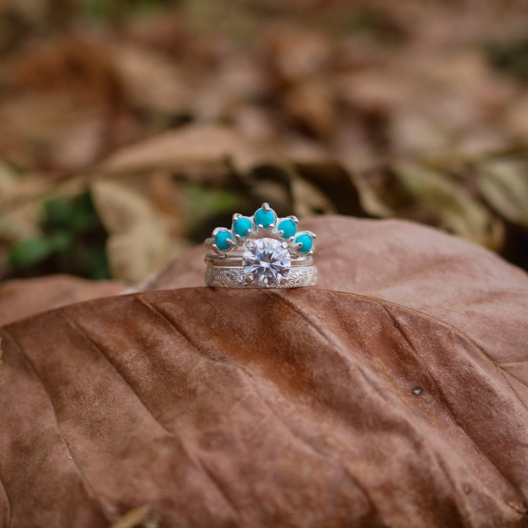 'Astrid' Moissanite Engagement & Wedding Ring Set // Made to Order