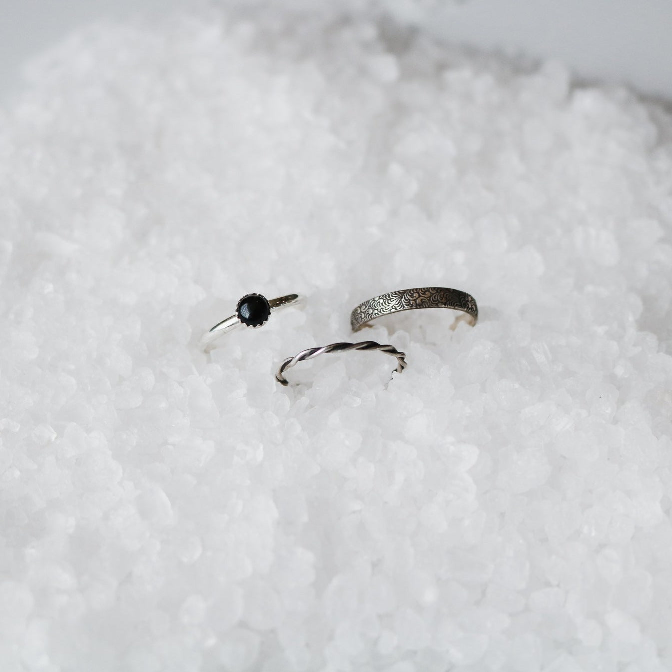 Sandia Stacking Ring Set in Onyx // Made to Order