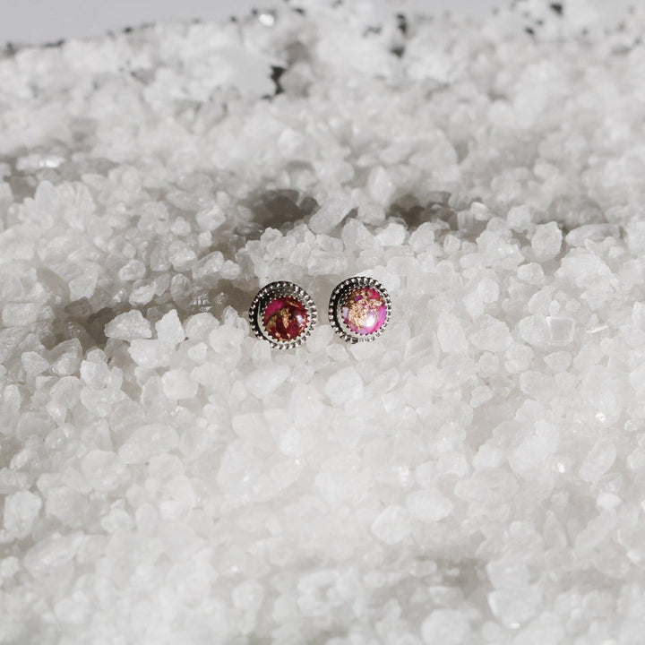 Pink Dahlia Stud Earrings // One of a Kind