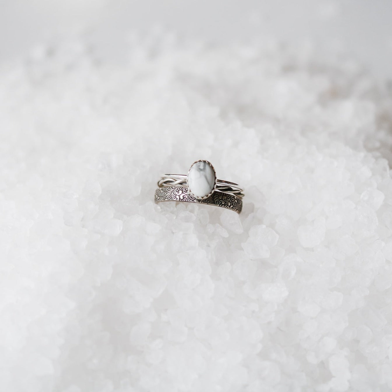 Durango Stacking Ring Set in ‘White Buffalo'