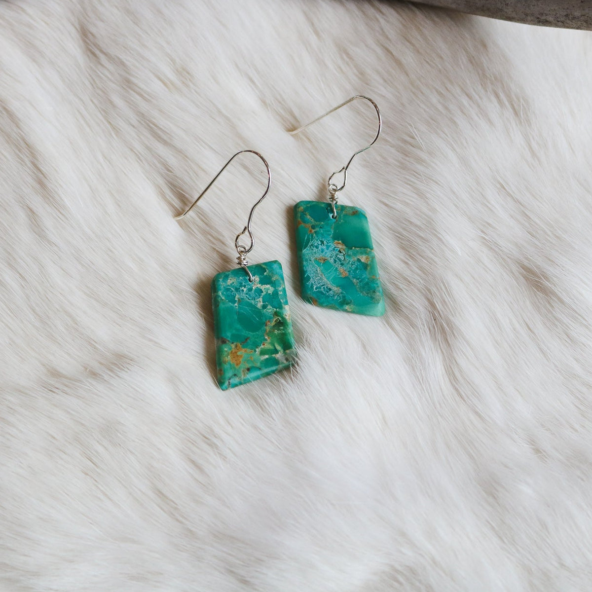 Turquoise Slab Earrings // One of a Kind