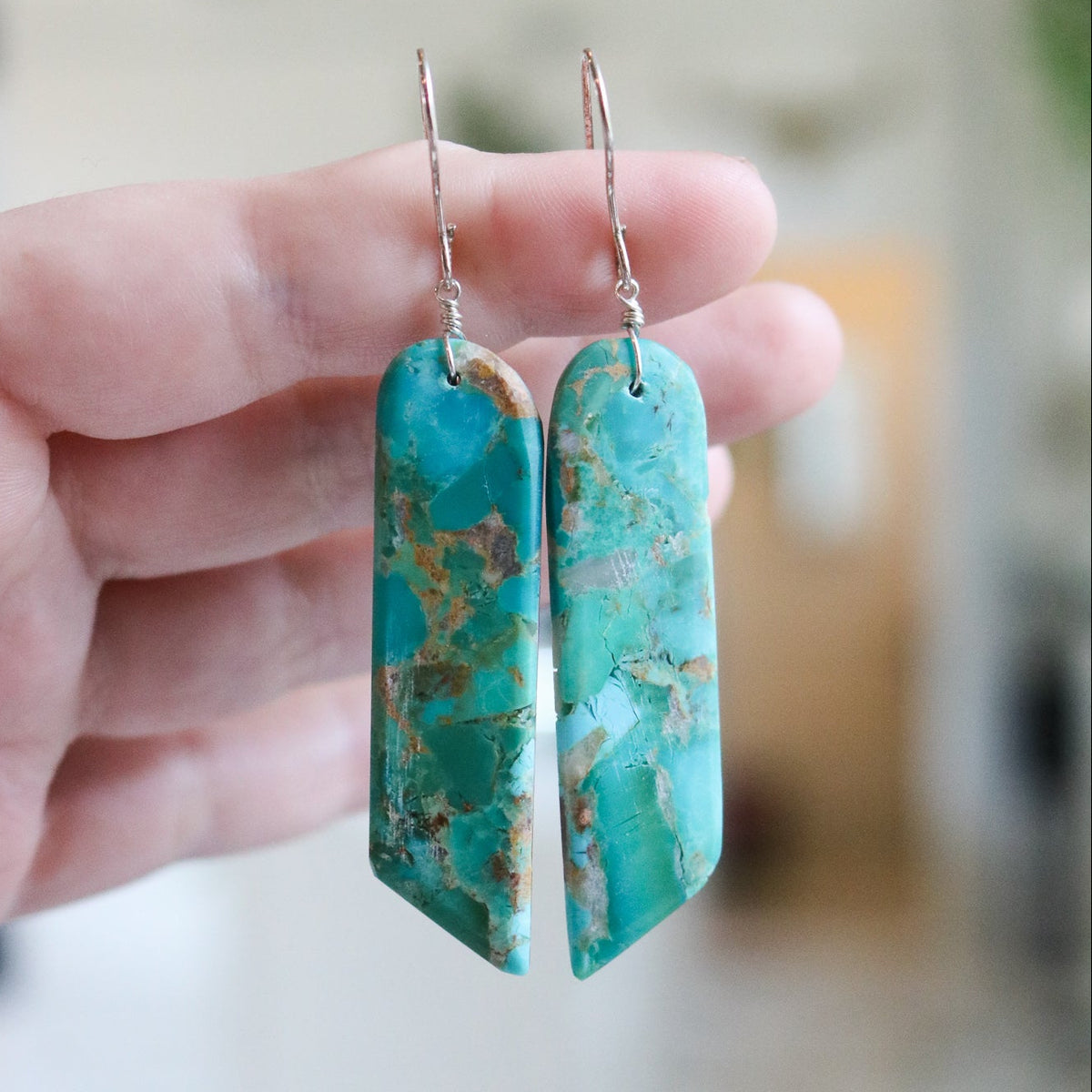 Turquoise Slab Earrings // One of a Kind