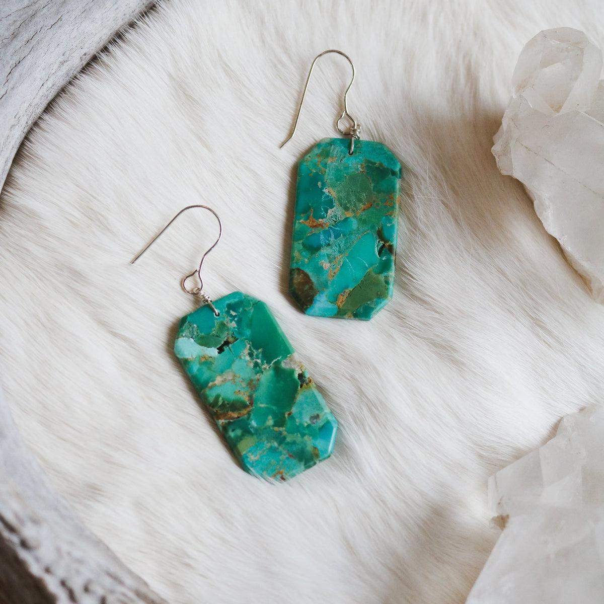 Turquoise Slab Earrings // One of a Kind