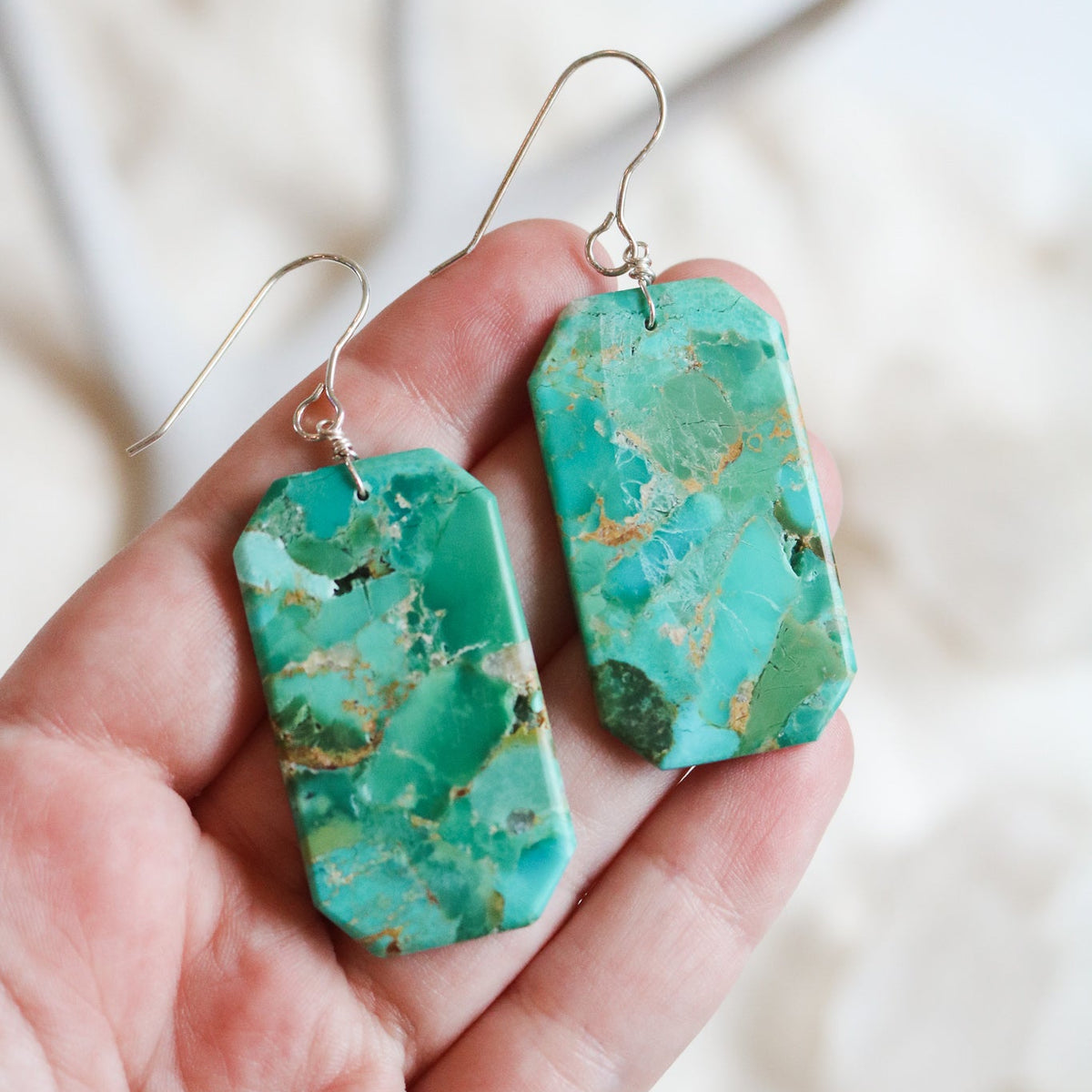 Turquoise Slab Earrings // One of a Kind