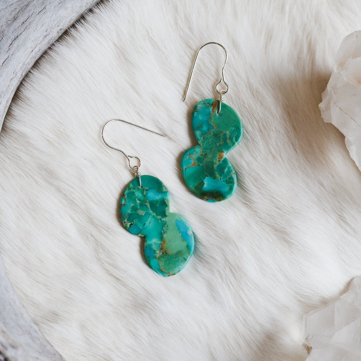 Turquoise Cloud Slab Earrings // One of a Kind