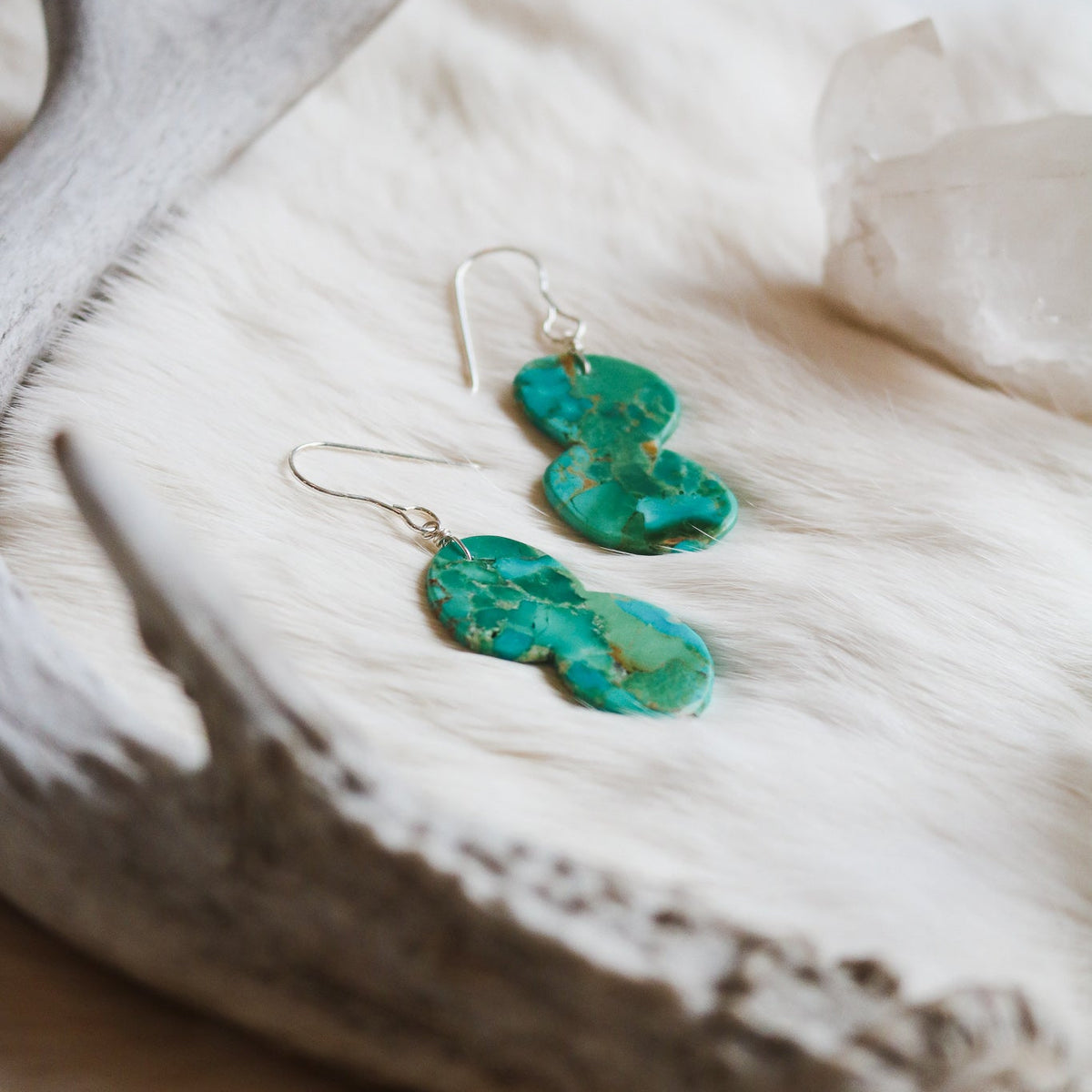 Turquoise Cloud Slab Earrings // One of a Kind