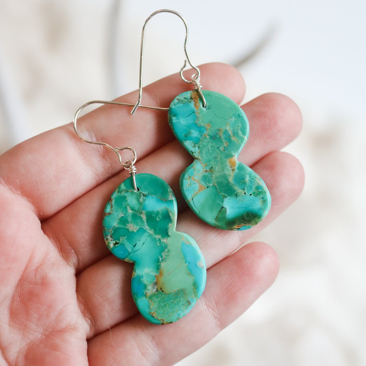 Turquoise Cloud Slab Earrings // One of a Kind
