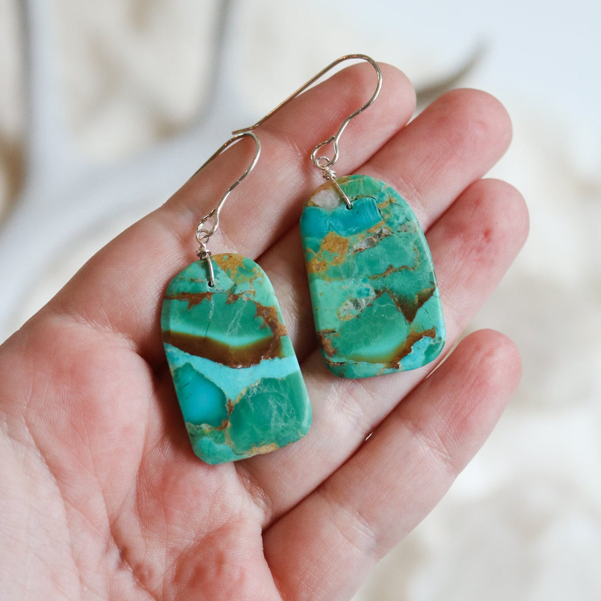 Turquoise Slab Earrings // One of a Kind