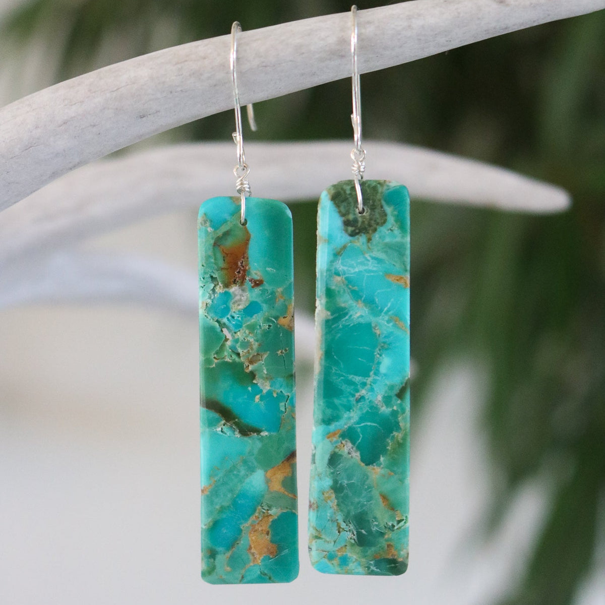 Turquoise Slab Earrings // One of a Kind