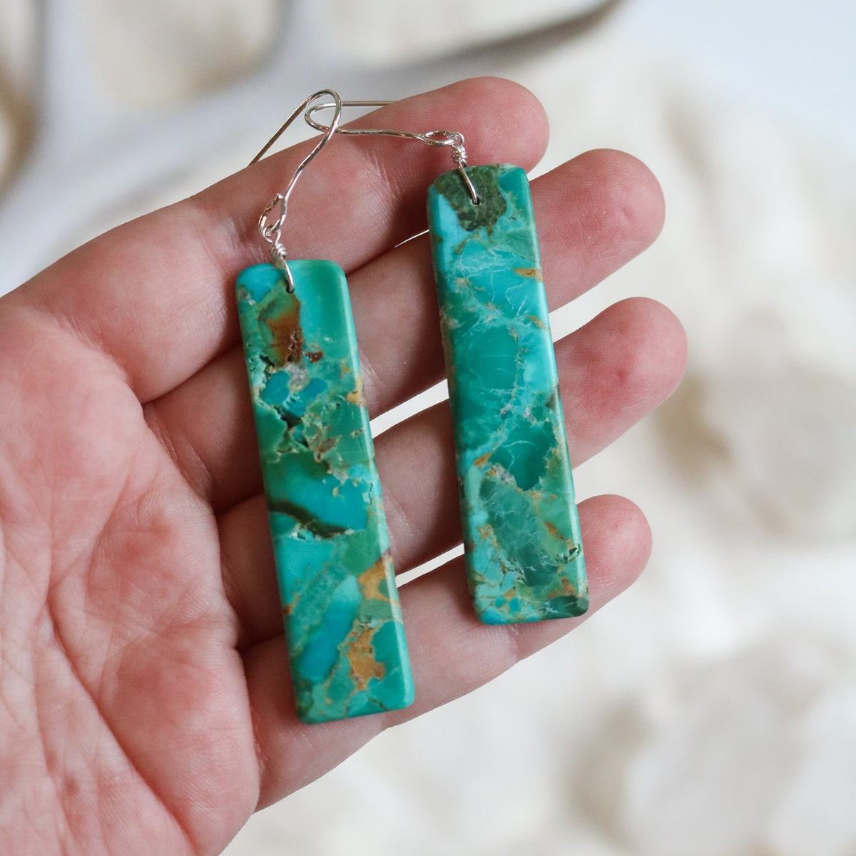 Turquoise Slab Earrings // One of a Kind