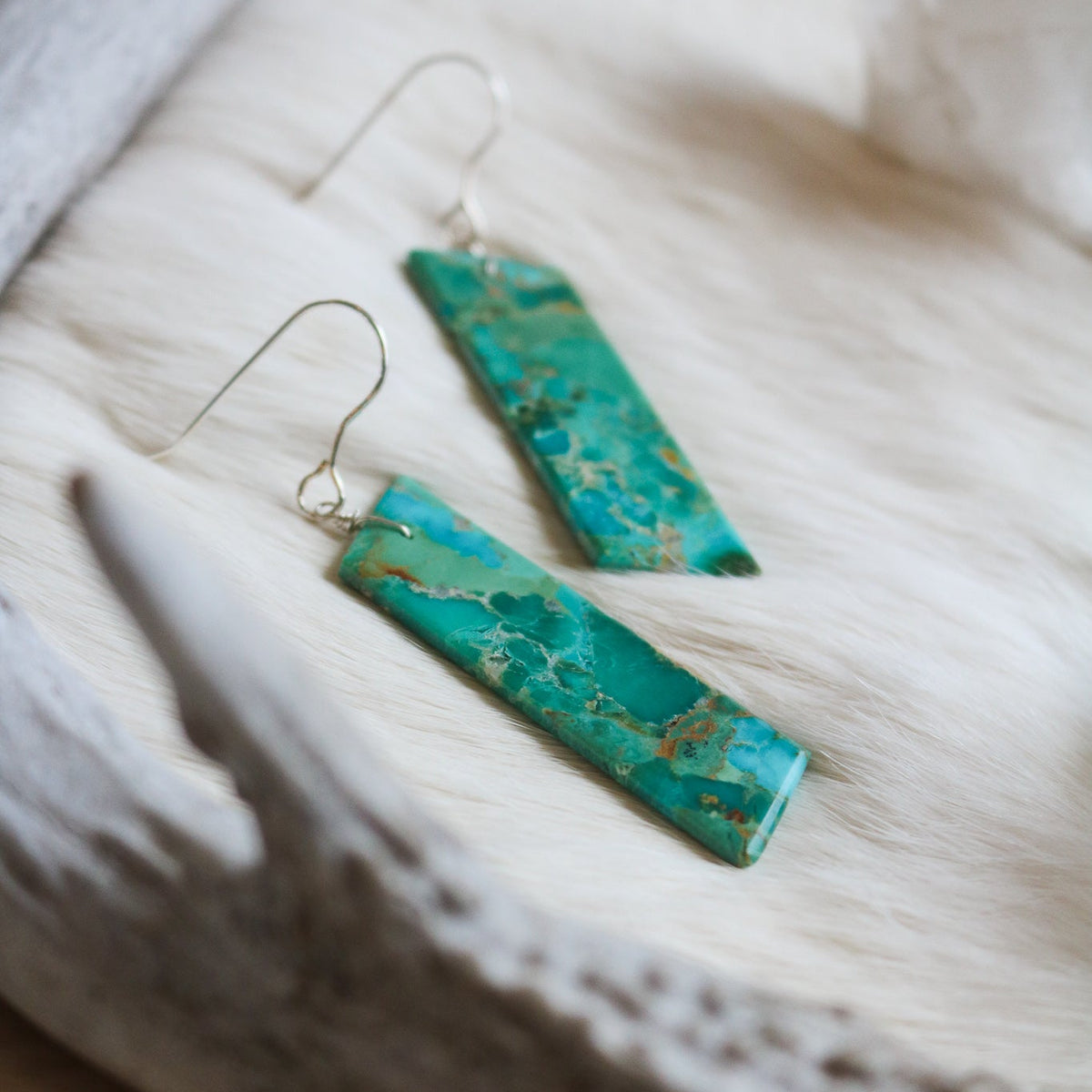 Turquoise Slab Earrings // One of a Kind