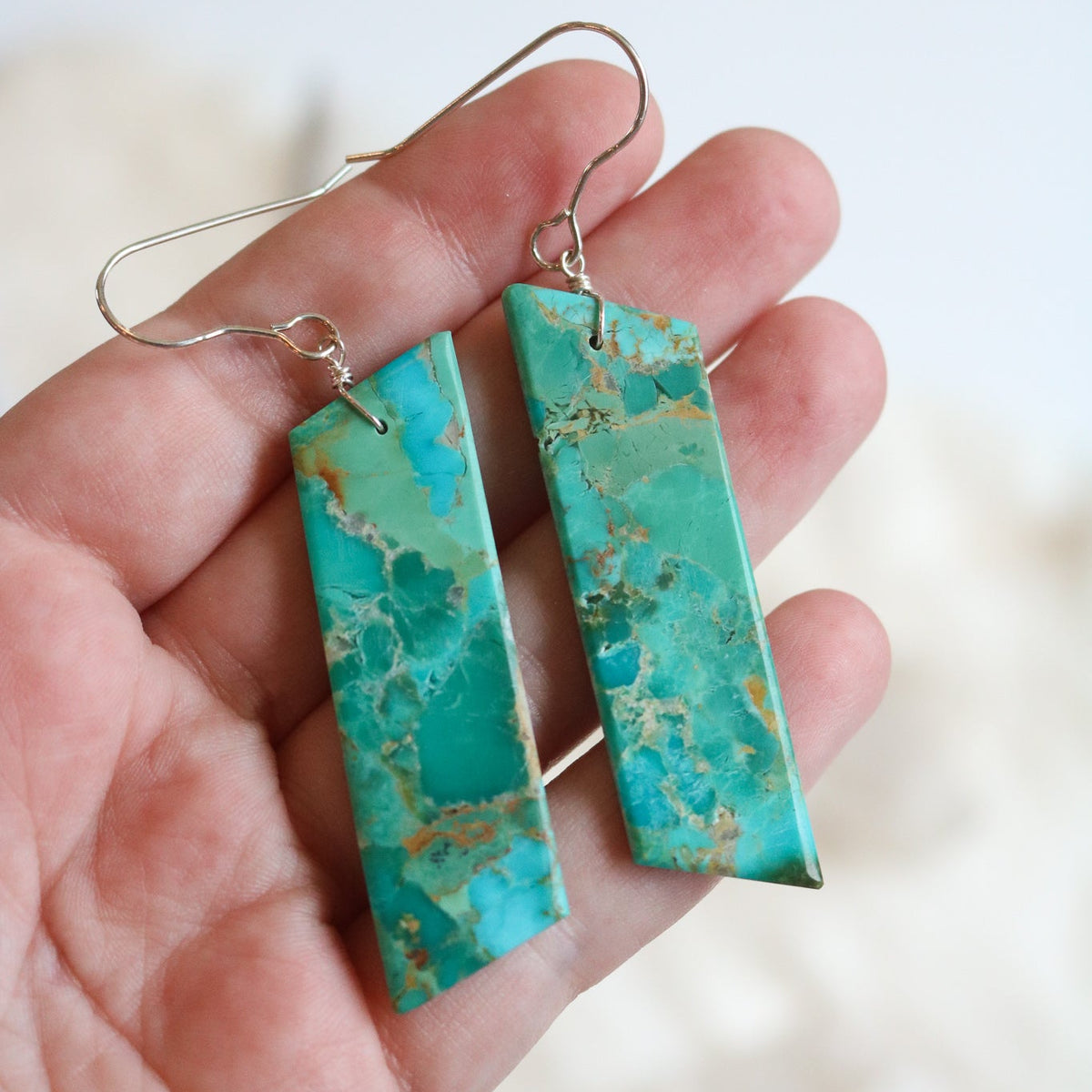 Turquoise Slab Earrings // One of a Kind