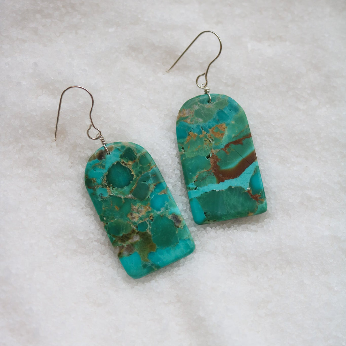 Turquoise Slab Earrings // One of a Kind