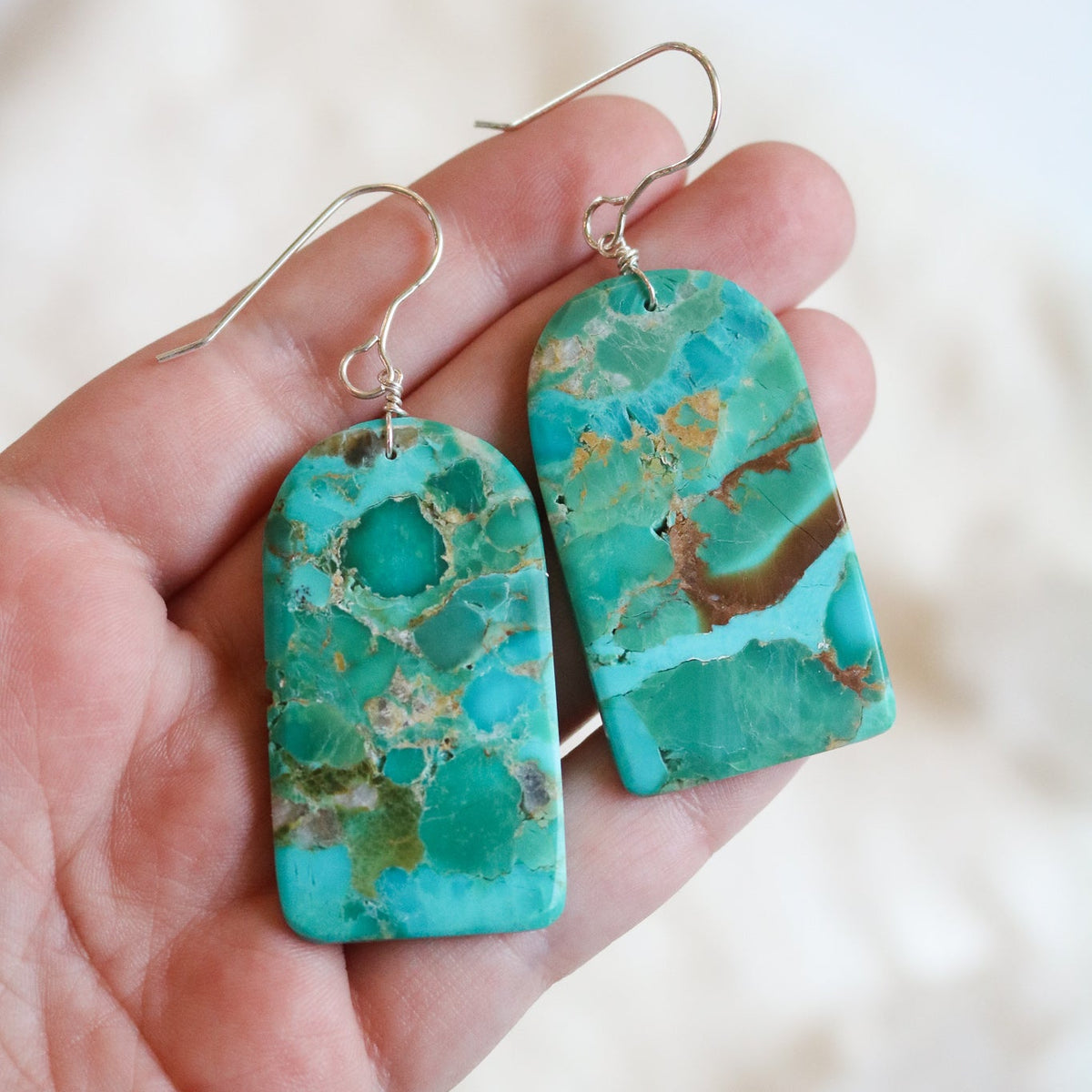 Turquoise Slab Earrings // One of a Kind