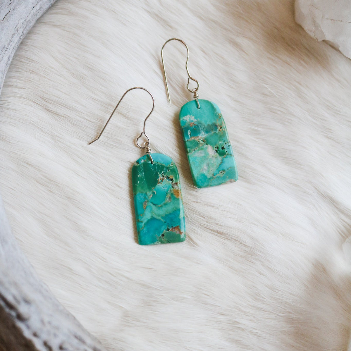 Turquoise Slab Earrings // One of a Kind