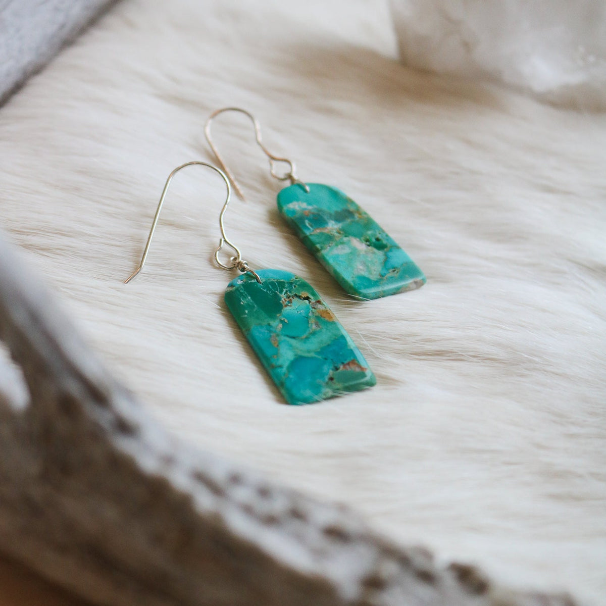 Turquoise Slab Earrings // One of a Kind