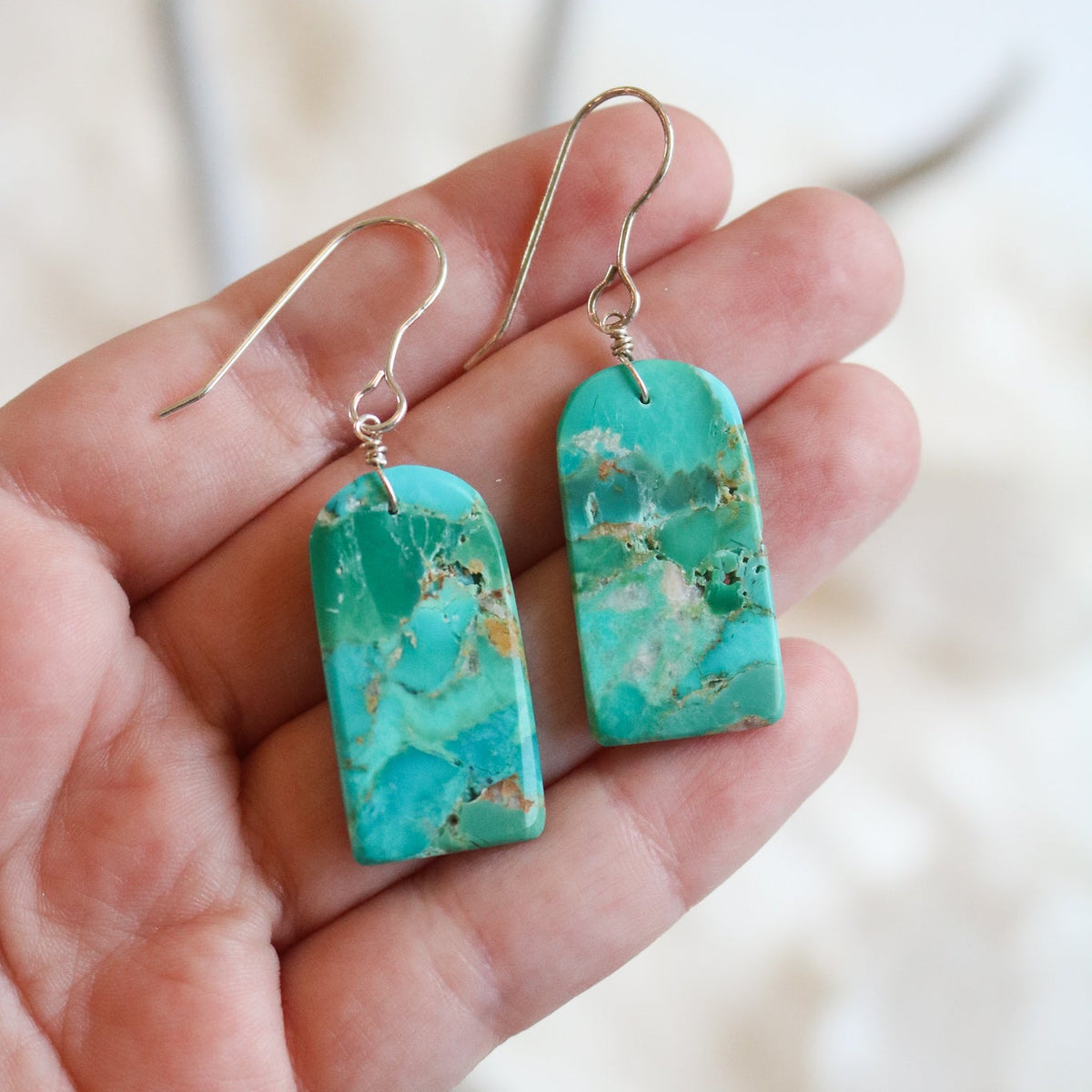 Turquoise Slab Earrings // One of a Kind