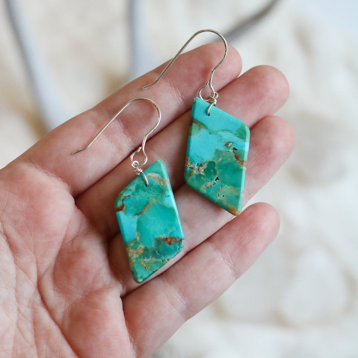 Turquoise Slab Earrings // One of a Kind