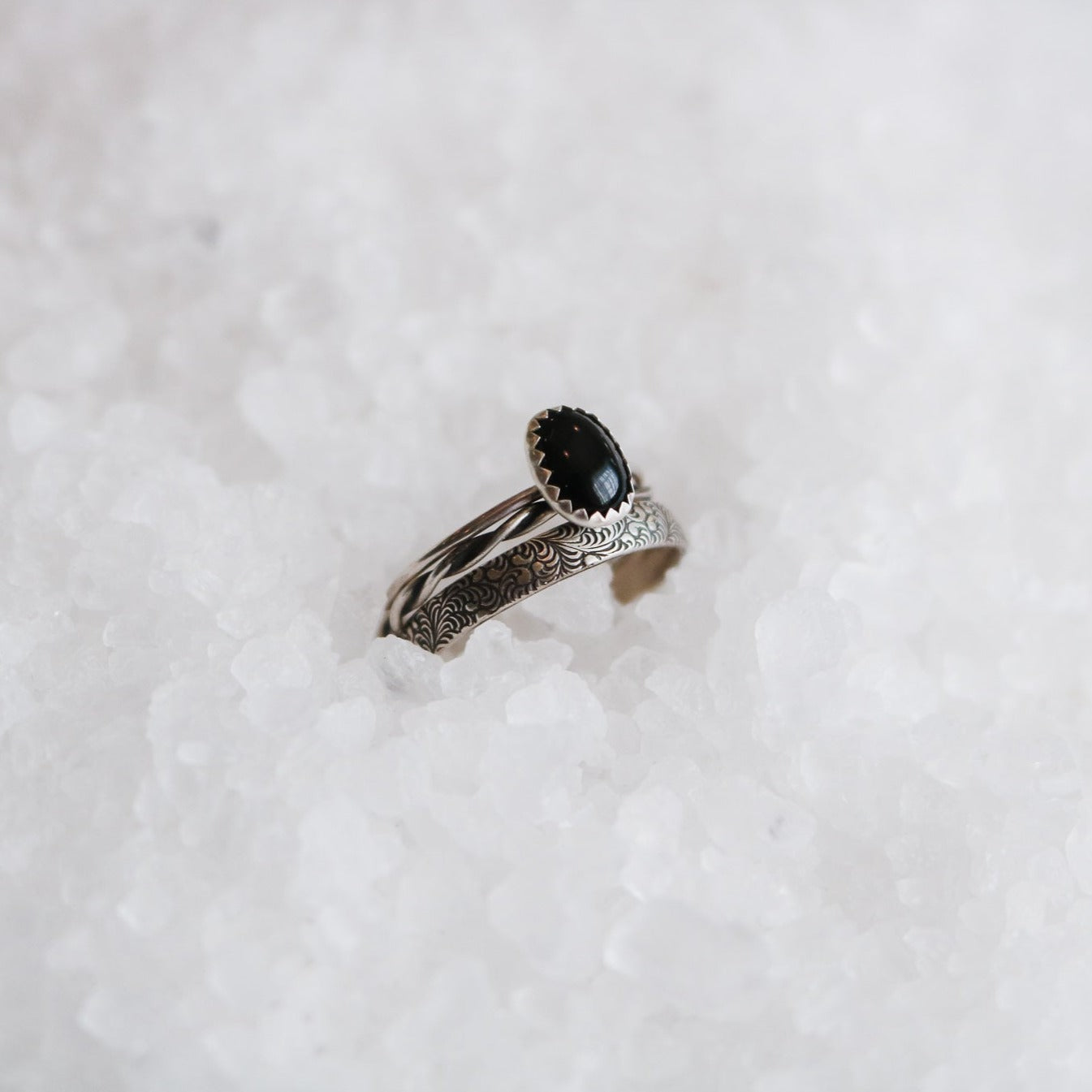 Durango Stacking Ring Set in Onyx