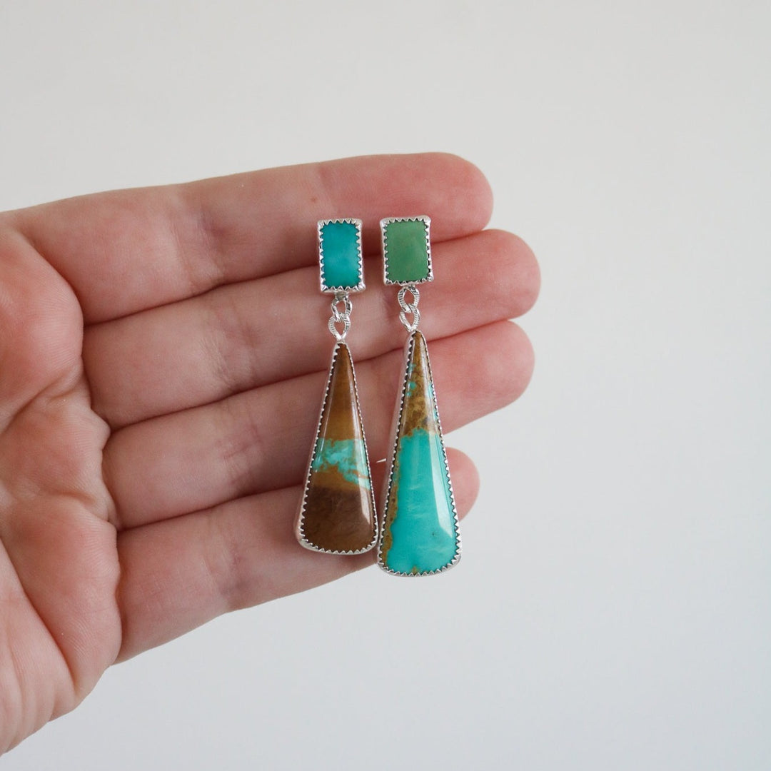 Royston Turquoise Double Drop Earrings // One of a Kind