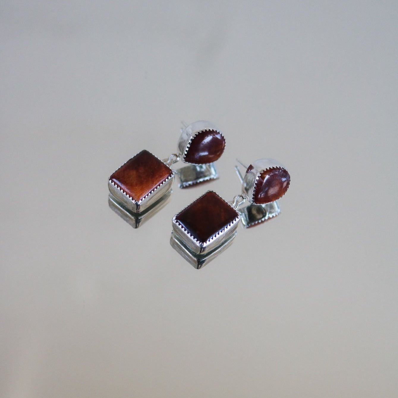 Spiny Oyster Double Drop Earrings // One of a Kind
