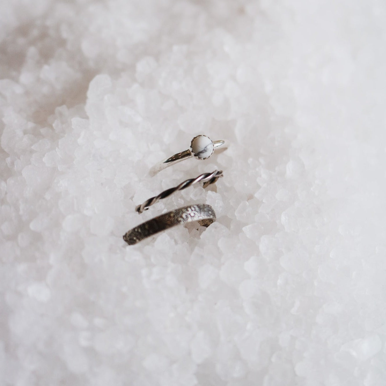 Sandia Stacking Ring Set in 'White Buffalo' // Made to Order