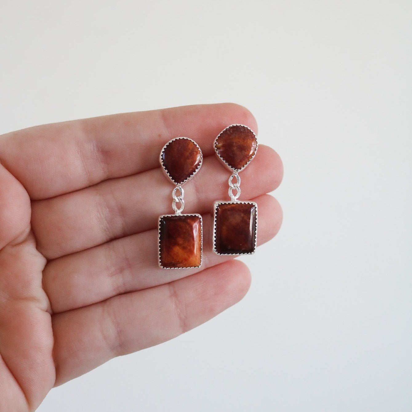 Spiny Oyster Double Drop Earrings // One of a Kind