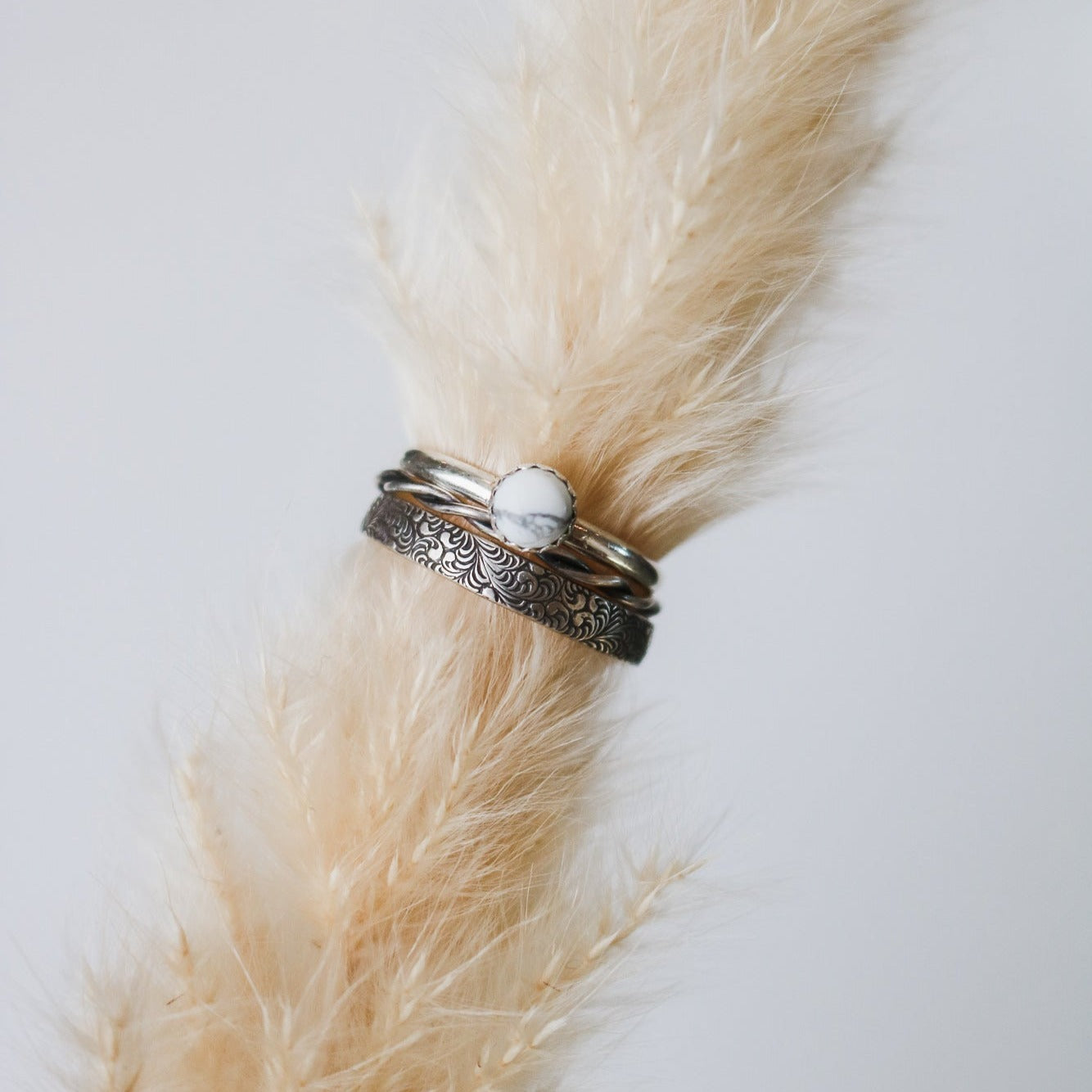 Sandia Stacking Ring Set in 'White Buffalo' // Made to Order