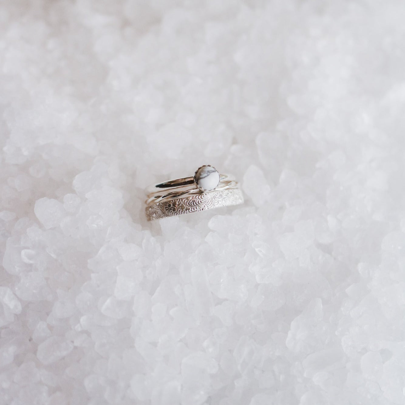 Sandia Stacking Ring Set in 'White Buffalo' // Made to Order