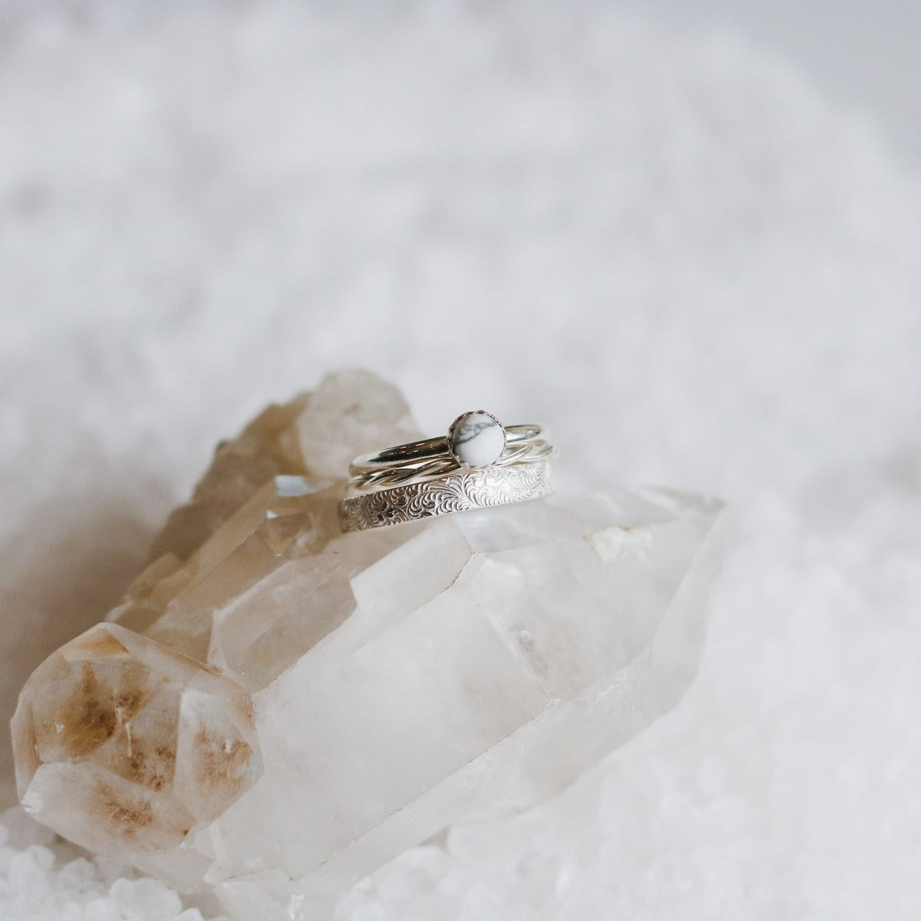 Sandia Stacking Ring Set in 'White Buffalo' // Made to Order