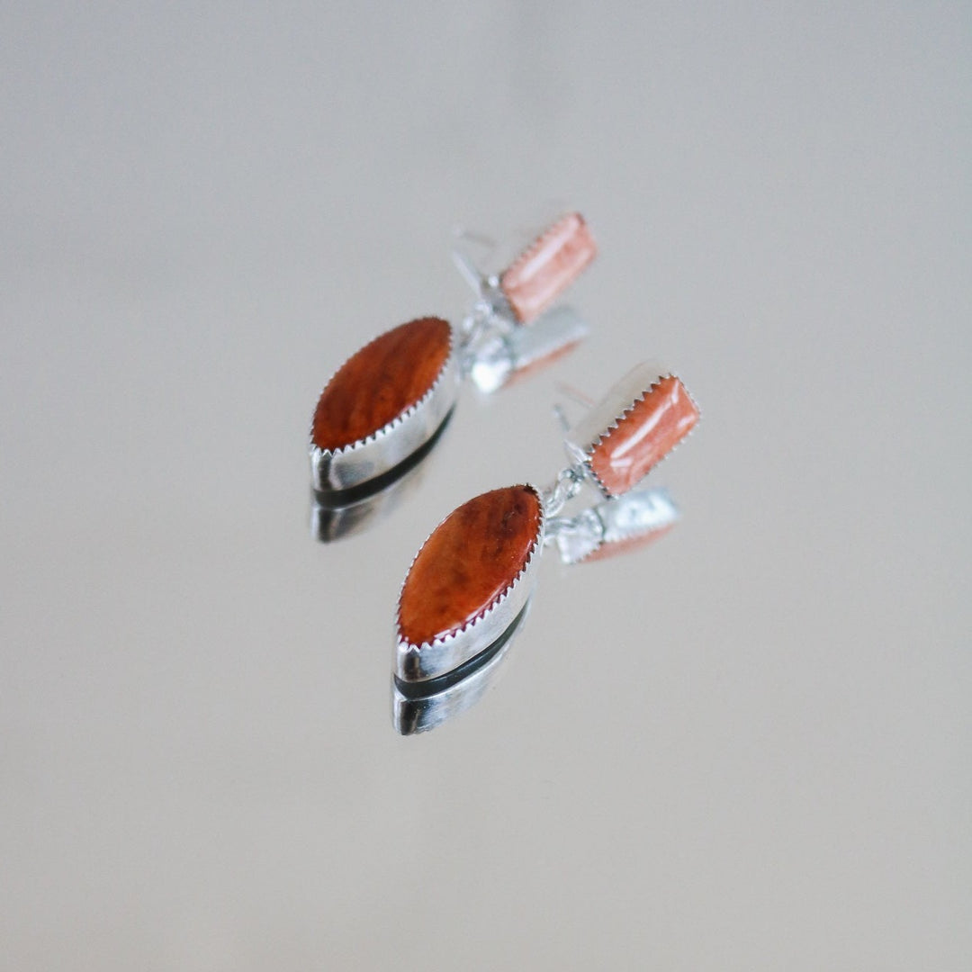 Spiny Oyster Double Drop Earrings // One of a Kind