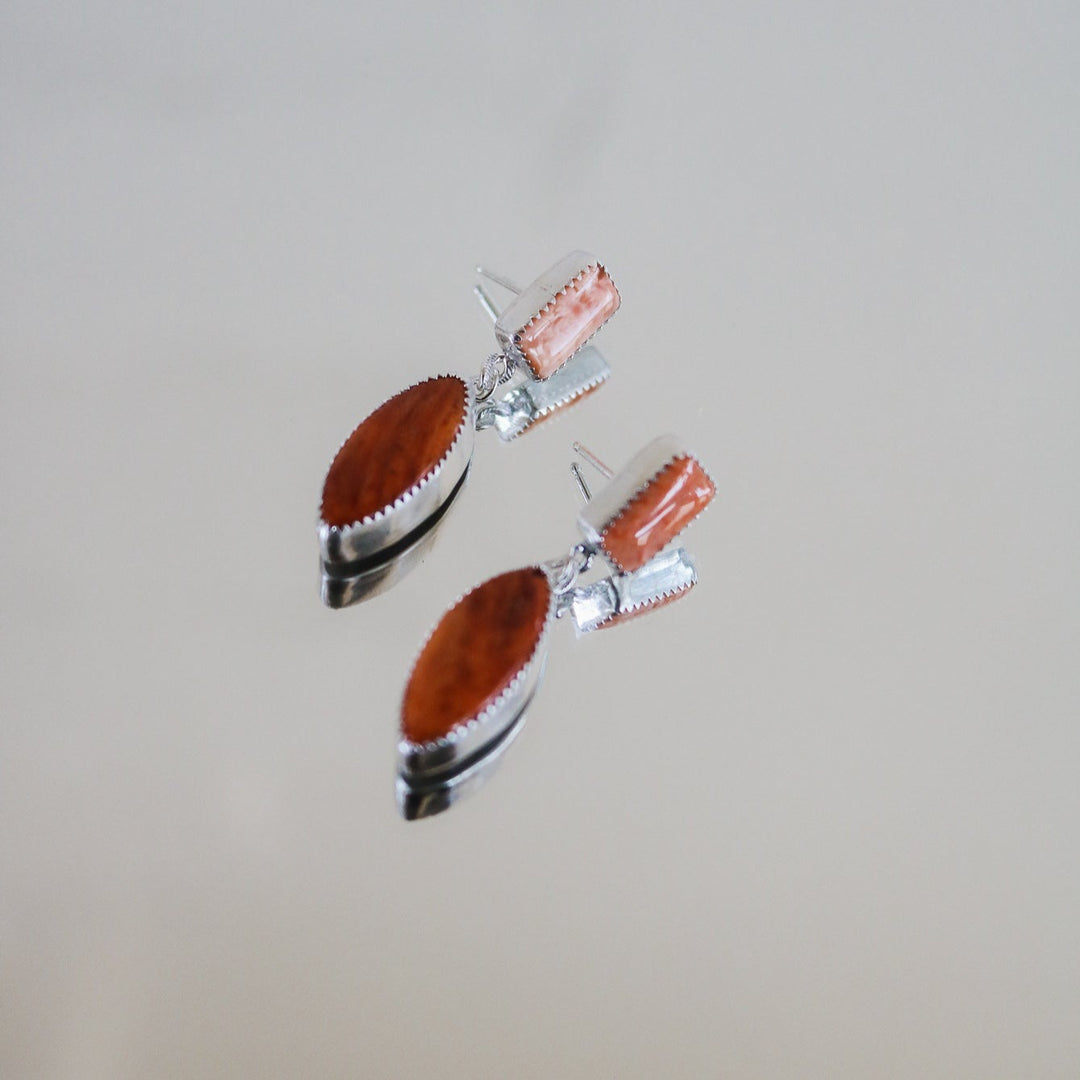 Spiny Oyster Double Drop Earrings // One of a Kind