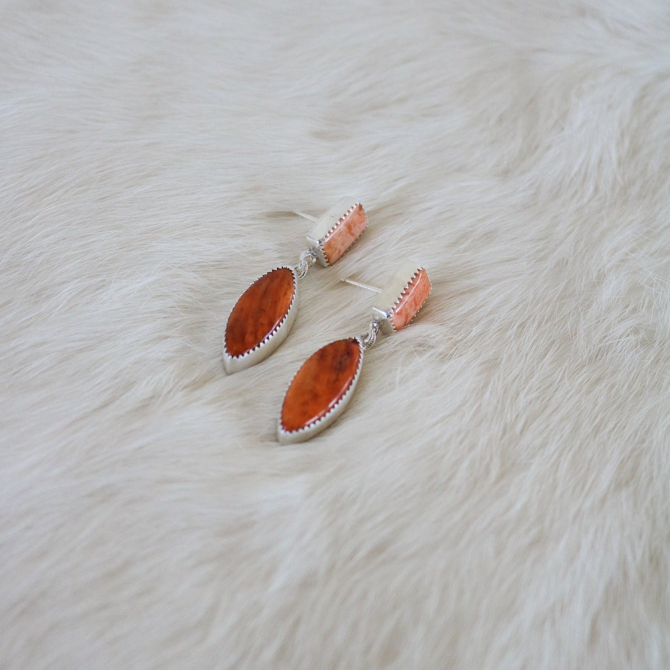 Spiny Oyster Double Drop Earrings // One of a Kind