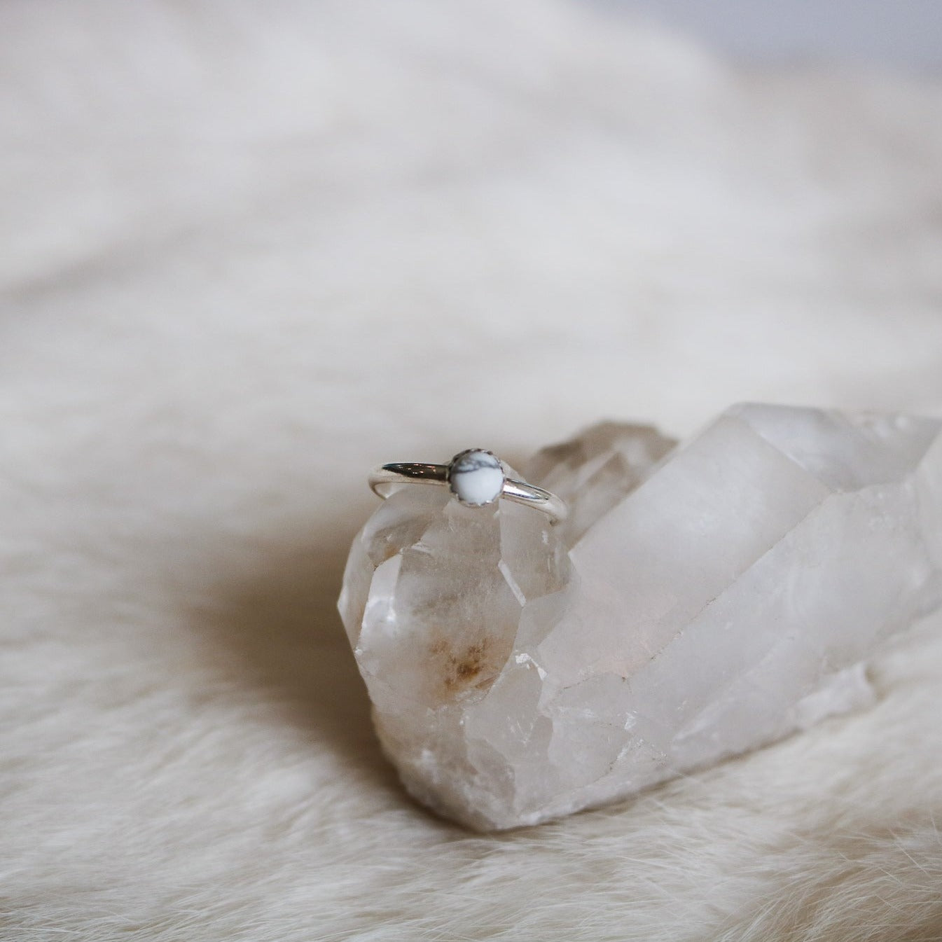Sandia Stacking Ring in 'White Buffalo' // Made to Order