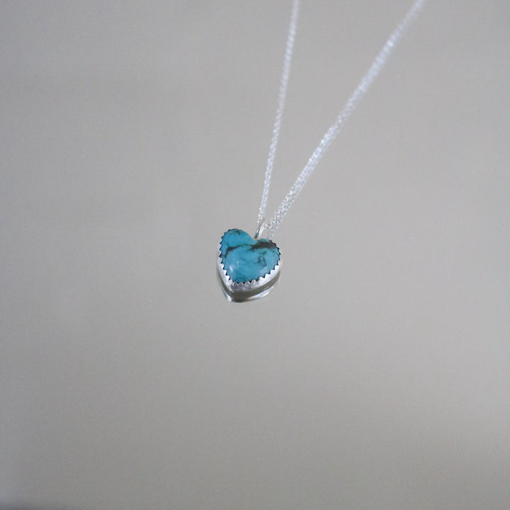 Kingman Turquoise Dainty Heart Necklace // One of a Kind