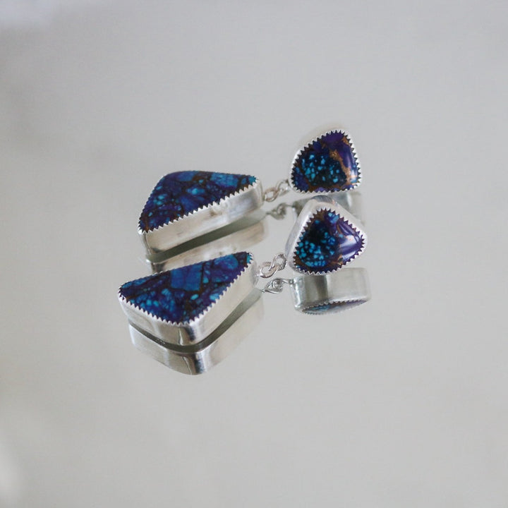 Purple Mojave Turquoise Double Drop Earrings // One of a Kind