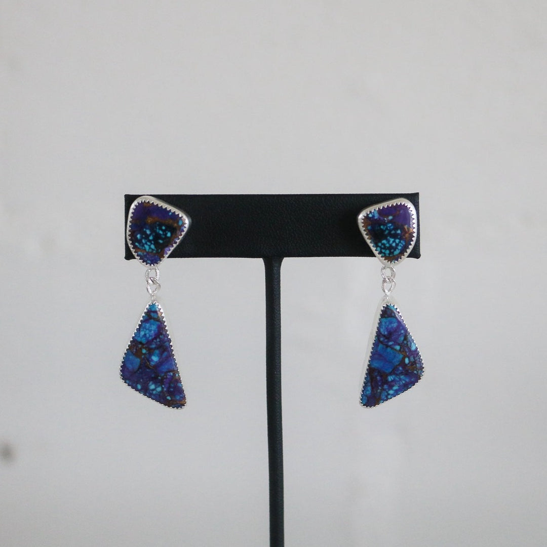 Purple Mojave Turquoise Double Drop Earrings // One of a Kind