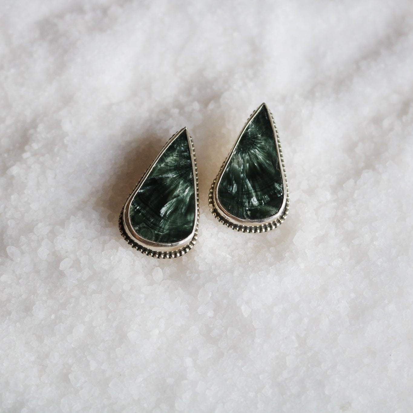 Seraphinite Studs // One of a Kind