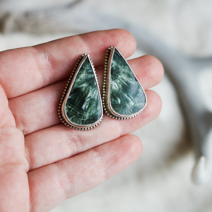 Seraphinite Studs // One of a Kind