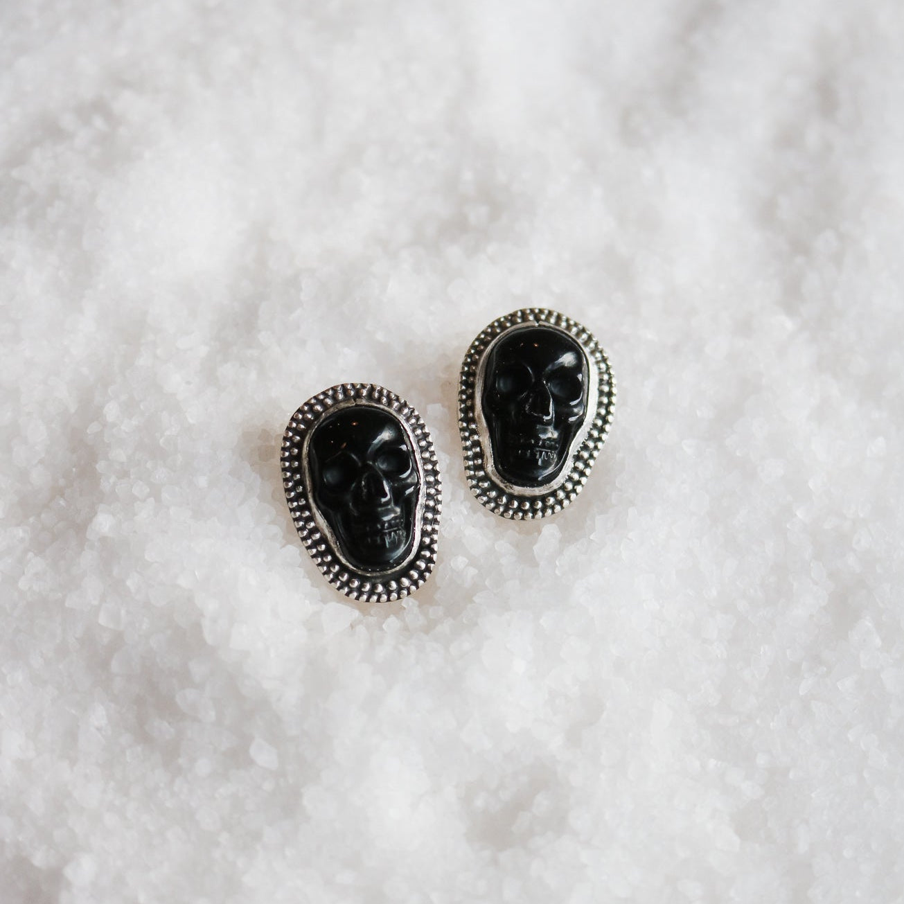 Onyx Skull Studs // One of a Kind
