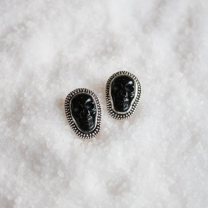 Onyx Skull Studs // One of a Kind