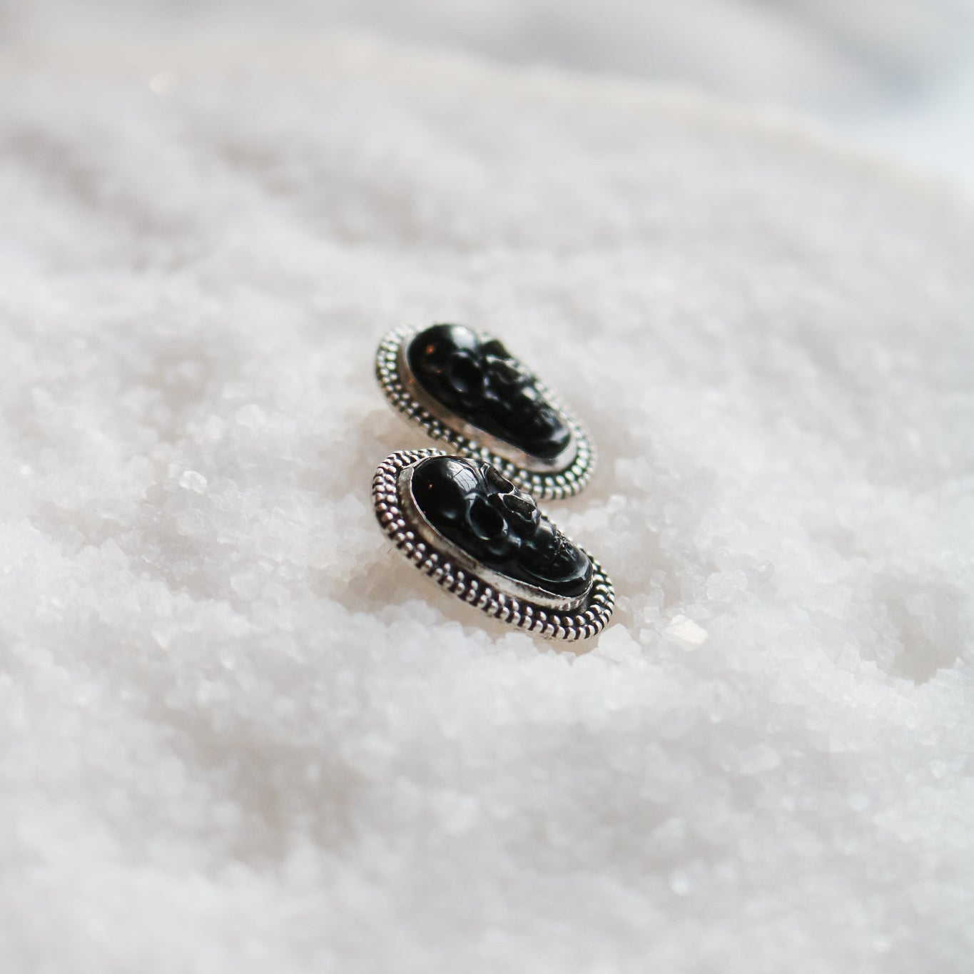 Onyx Skull Studs // One of a Kind