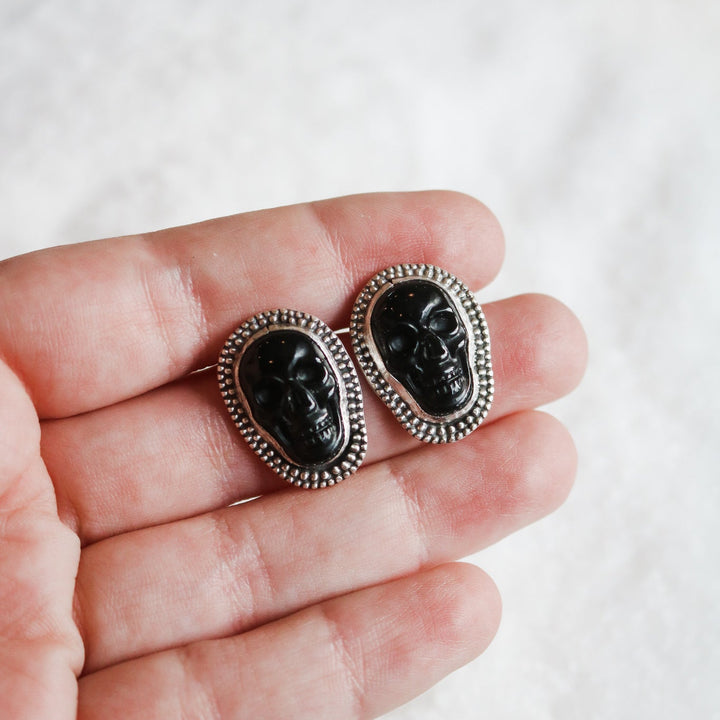 Onyx Skull Studs // One of a Kind
