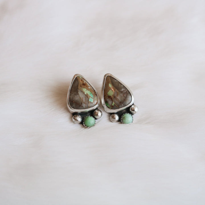 Royston Turquoise Stud Earrings // One of a Kind