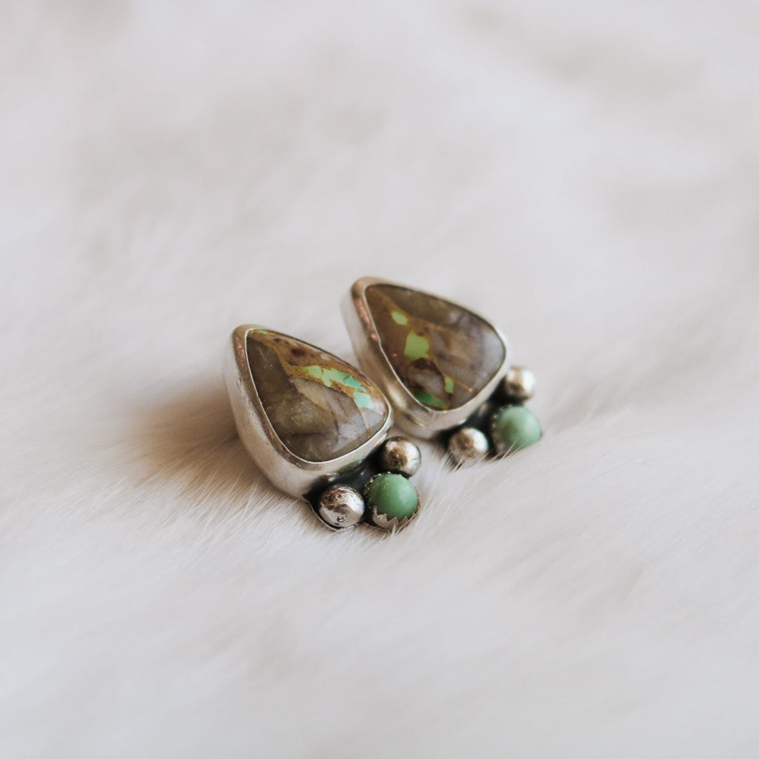 Royston Turquoise Stud Earrings // One of a Kind