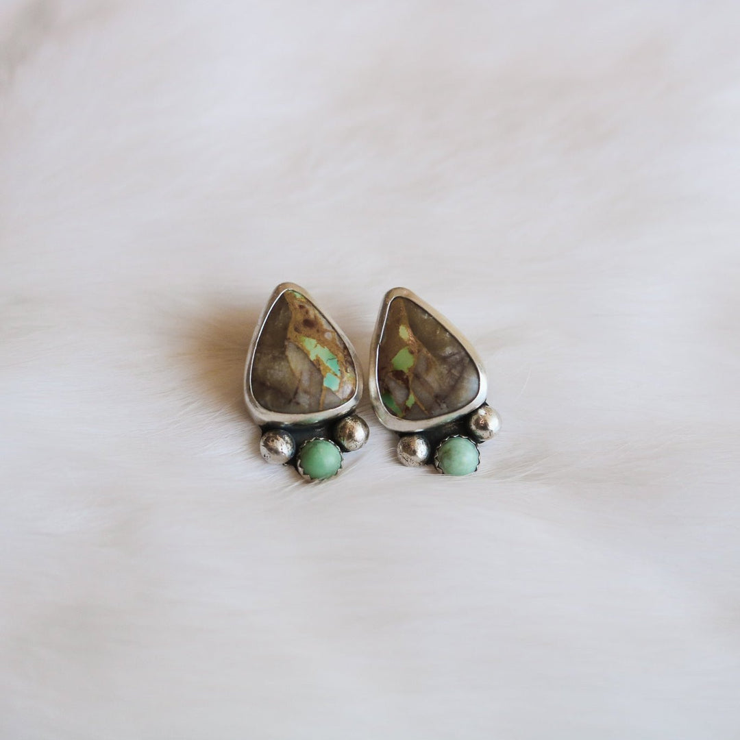 Royston Turquoise Stud Earrings // One of a Kind