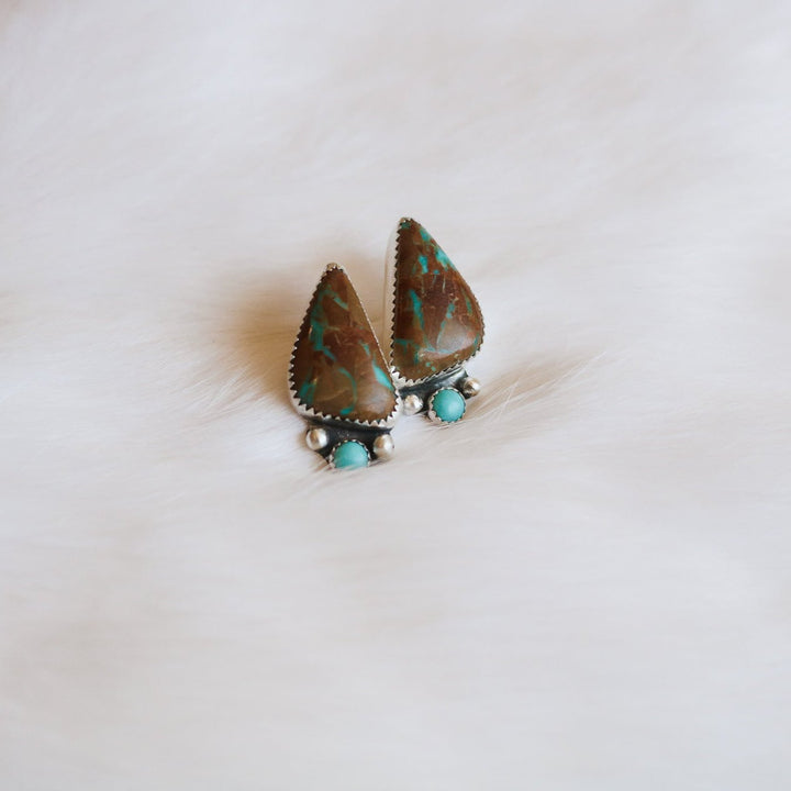 Royston Turquoise Stud Earrings // One of a Kind